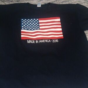 Black T-Shirt with American Flag "Made in America 2016"